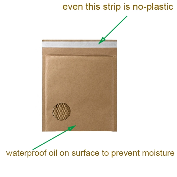 O favo de mel feito sob encomenda por atacado de Kraft da cópia corrugou o envelope poli Compostable do encarregado do envio da correspondência da bolha do papel do encarregado do envio da correspondência do envelope